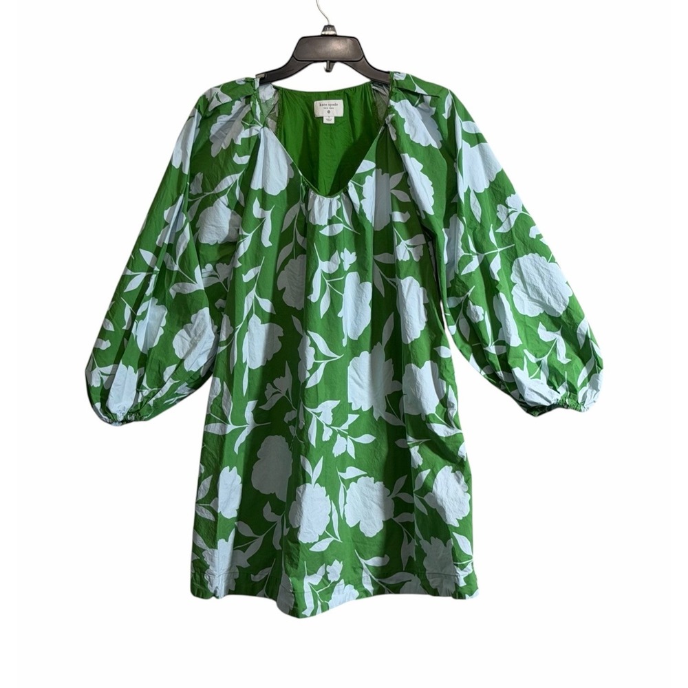 Kate Spade  Target Mini Dress Floral Poplin Puff Long Sleeve Small 100% Cotton